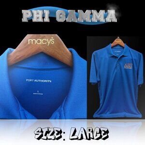 PHI GAMMA Port Authority Short Sleeve Polo Shirt Sz Large
